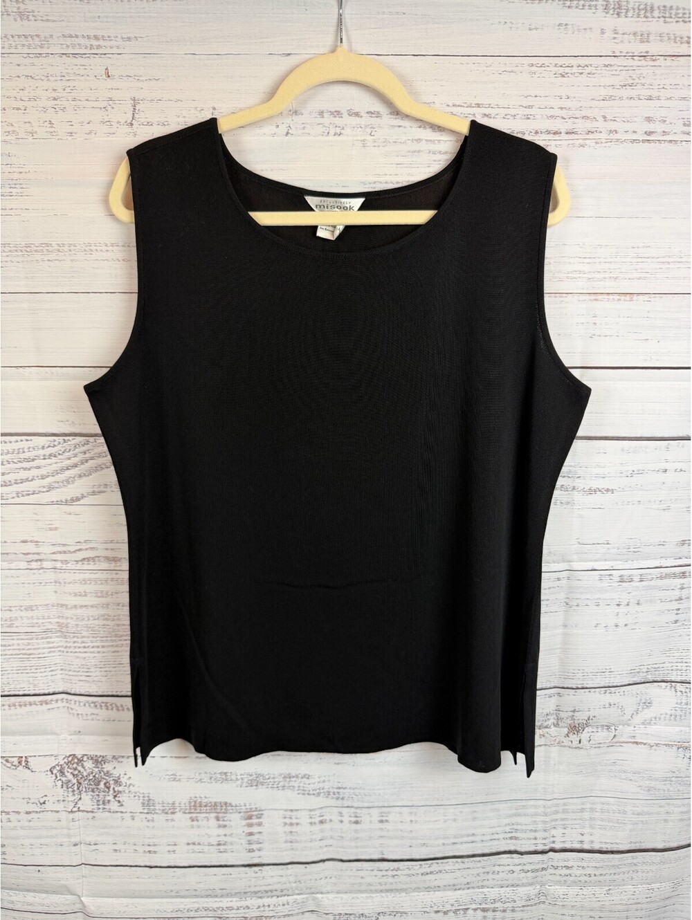 MISOOK black sleeveless knit acrylic top sweater size 1X NWOT #3